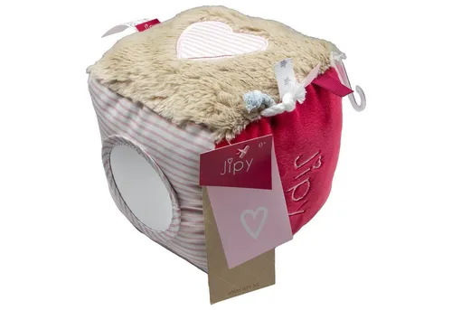 Otto Simon Motorikwürfel Baby Stoffwürfel Aktivitäten Würfel Spielwürfel rosa, mit Rassel, Spiegel