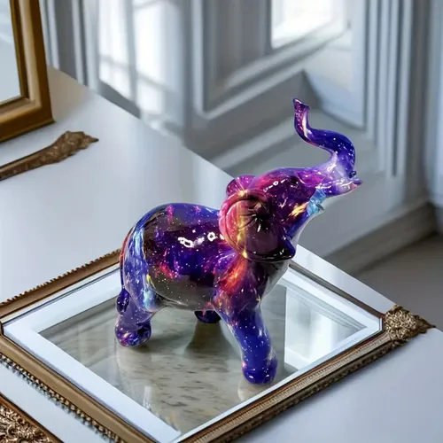 Elefant Dekofigur Pop Art - Bunte Graffiti Harzfigur - Figuren, Skulpturen & Statuen - Handbemalte Dekofigur in modernem Graffiti-Stil, ideal als Blickfang für jedes Zimmer.