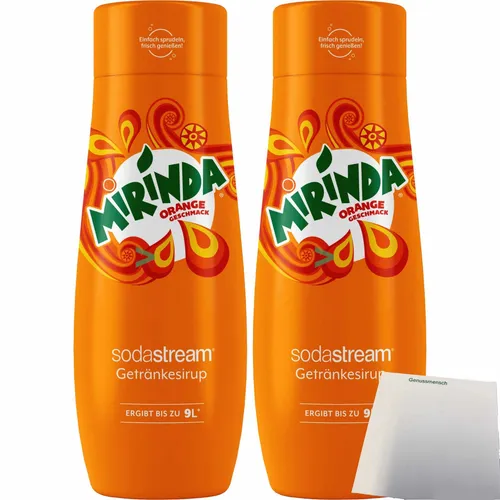 SodaStream Mirinda Orange Getränke-Sirup 2er Pack 2x0,44l Flasche usy Block