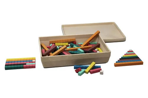 Rechenstäbchen in 10 Farben (126 Stück) aus Re-Wood® Cuisenaire - Sonstige, umweltfreundliche Rechenstäbchen aus Re-Wood® für kreatives und nachhaltiges Lernen.