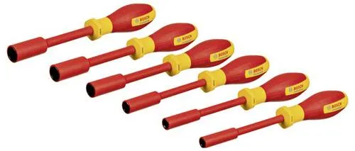 Bosch Professional 1600A02NF3 Steckschlüsselsatz - Werkzeug-Sets, 6-tlg. VDE-Steckschlüssel-Set, bis 10.000 Volt geprüft und ergonomisch gestaltet für maximalen Komfort und Sicherheit bei der Arbeit.