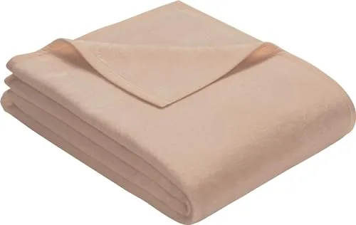Erwin Müller Wohndecke, Wolldecke, Kuscheldecke Creme Größe 100x150 cm - strapazierstark, weich, temparaturausgleichend (weitere Farben, Größen)