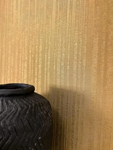 NEWROOM Tapete Gold Vliestapete Streifen - EXTRABREIT 70cm - Streifentapete Glamour Glanz Glamour Glanztapete Modern Glamour Linien