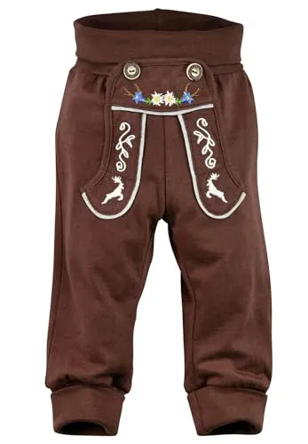 Bondi Trachten Laufhose für Baby-Jungs, braun 80 - Hosen für Baby-Jungen, aus hochwertigem Material für höchsten Tragekomfort und stilvolles Trachten-Design.