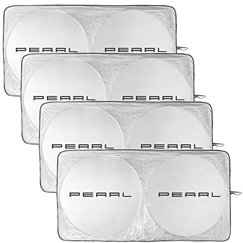 Lescars Sonnenschutz fürs Auto: 4er-Set Universal-Sonnenschutzfolien für die Kfz-Scheibe (Sonnenblende, Sonnenschutz Zusammenfalten, Windschutzscheibe)