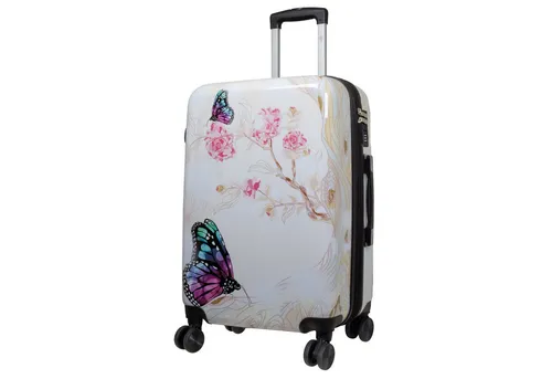 Trendyshop365 Hartschalen-Trolley mit Schmetterlings-Motiv