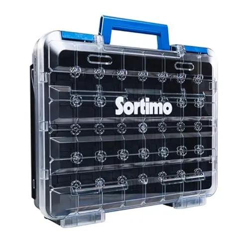Sortimo T-BOXX 320 – Leere Sortierbox für individuelle Bestückung - Aufbewahrungsschränke mit transparentem Deckel für schnellen Überblick und leichtem Zugriff auf Kleinteile, robust und stapelbar.