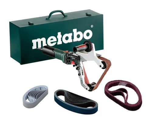 Metabo RBE 15-180 Set Rohrbandschleifer - 602243500 - Schleifmaschinen, leistungsstarker Rohrbandschleifer mit variabler Geschwindigkeit für präzises Schleifen von Rohren und Profilen.