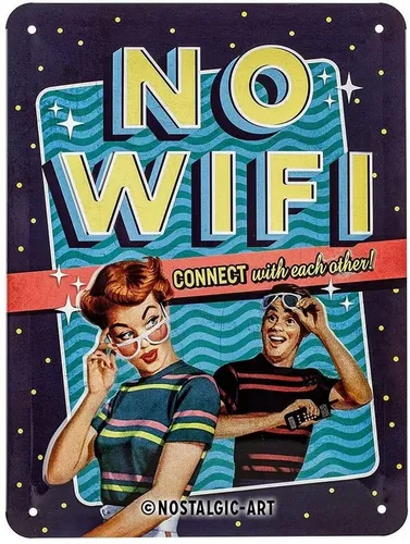 Nostalgic-Art Metallschild Blechschild 15x20 cm - Say it 50's - No WiFi