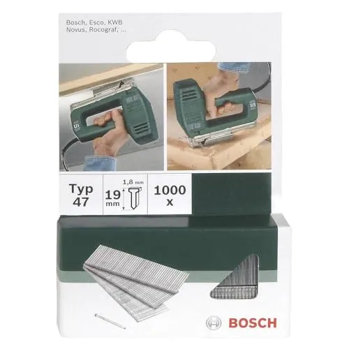 Bosch 1000x Nagel typ 48 (für Hartholz/Massivholz, Weichholz, Akustikplatten, 1.8 x 1.45 x 14 mm, Zubehör Tacker)