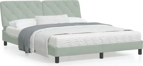Maison Exclusive Bettgestell Hellgrau 160x200 cm Samt