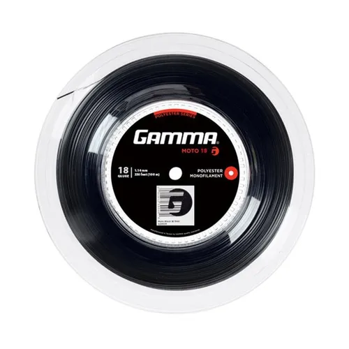 Gamma Tennissaite Moto (Haltbarkeit+Spin) schwarz 100m Rolle, Saitendicke: 1.24