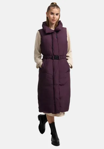 Navahoo Damen ärmellose Lange Outdoorweste - Warme Winterjacke mit Taillengürtel - Funktionsjacken mit wasser- und windabweisenden Eigenschaften, ideal für kalte Wintertage und stylische Outfits in der Stadt.