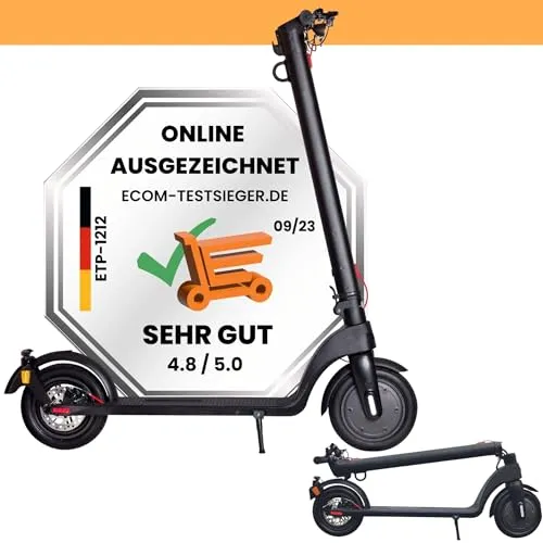 Scoot One E-Scooter E7 - Klappbar mit Pannenschutz - Elektroscooter mit 20 km/h, Straßenzulassung und herausnehmbarem Lithium-Akku für bis zu 20 km Reichweite. Ideal für sichere und komfortable Fahrten in der Stadt.