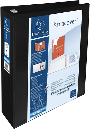 EXACOMPTA Präsentations Ringbuch A4 Maxi schwarz 4D Ring Mechanik