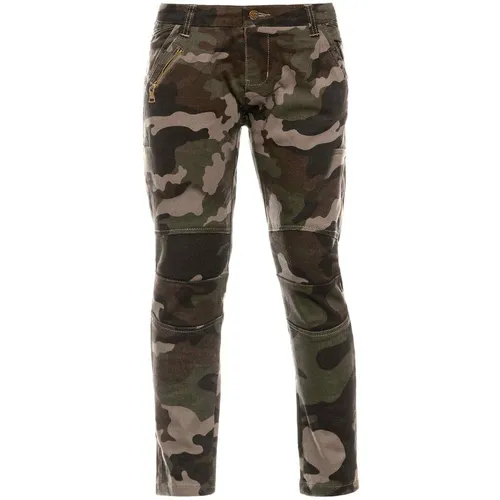 Mädchen Chino Jeans Hose Freizeit Denim Sport Camouflage Army Hosen Braun 122