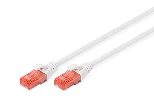 DIGITUS LAN Kabel Cat 6 - 1m - RJ45 Netzwerkkabel - UTP Ungeschirmt - Kompatibel zu Cat-6A & Cat-5e - Weiß