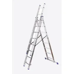 Szagato Schiebeleiter 3x8 Stufen – 4,6m Aluminium Stehleiter