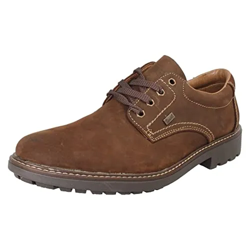 Rieker Herren Halbschuhe B4610 - Herren-Schnürhalbschuhe aus hochwertigem Leder, mit flacher Absatzform und normaler Schuhweite für optimalen Komfort im Alltag.