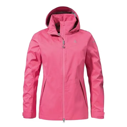 Schöffel Damen Aiplspitz 2.5l Jacke XL - Pink - Funktionsjacke für Damen, wasserdicht und atmungsaktiv, ideal für Wanderungen mit zahlreichen Verstellmöglichkeiten.