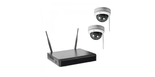 Indexa WLAN-NVR mit 2 Funk-Kuppelkameras WR100D - Überwachungskameras mit 2TB HDD, ideal für umfassende Sicherheit und einfache Installation in Ihrem Zuhause oder Büro.