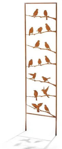 Locker Gartenstecker 76044-06 - Dekostecker aus Metall mit Naturrost, verziert mit eleganten Vogelsilhouetten, ideal zur Verschönerung von Garten, Terrasse oder Balkon.