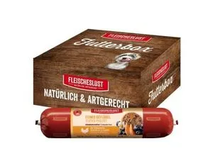 Fleischeslust Nassfutter Hund Adult Futterbox Geflügel, Heidelbeere, Süßkartoffel & Kamille 8x400 g