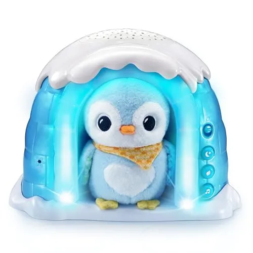 VTech Baby 2-in-1 Sternenlicht-Pinguin – Kuschelige Einschlafhilfe mit Licht-Projektor - Kinderlampen mit 3 Schlafliedern und 40 Melodien, sanftes Nachtlicht und farbenfrohe Projektion, perfekt für einen ruhigen Schlaf von Babys und Kleinkindern.