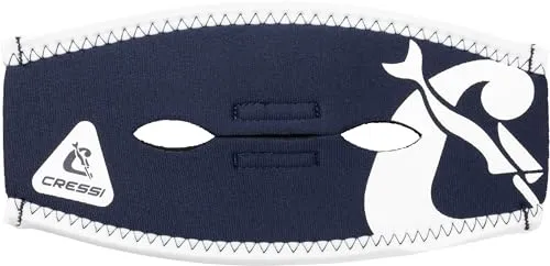 CRESSI Pony Tail Neo Mask Strap Cover_Blue Navy/White - Neoprenriemenüberzug für Tauchmasken, Blau Navy/Weiß, Einheitsgröße, Unisex Erwachsene