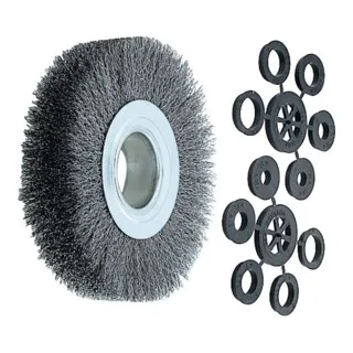 Lessmann Draht-Rundbürste Stahldraht 300x35 mm - Rundbürste für Schleif- und Polierböcke, hohe Rundlaufgenauigkeit und Verschleißfestigkeit, ideal zum Reinigen und Entrosten