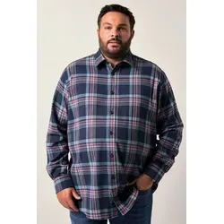 Men Plus Businesshemd Men+ Karo-Flanellhemd Langarm Kentkragen bis 8 XL blau|schwarz 7XL