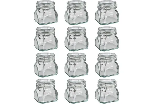 Wellgro Vorratsglas Einmachglas mit Bügelverschluss - 550 ml, (12-tlg)