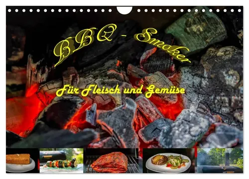 BBQ Smoker Wandkalender 2026 - Hochwertiger Fotokalender mit 12 beeindruckenden Bildern, ideal für Grillfans. Robuste Spiralbindung und umweltfreundliches Papier für eine nachhaltige Nutzung.