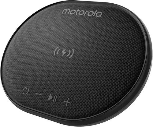 Motorola Lifestyle Sonic Sub 500 Bluetooth Lautsprecher - Smart Speaker mit kabelloser Ladestation, kompatibel mit Alexa und Siri, bietet erstklassigen Sound in modernem Design.