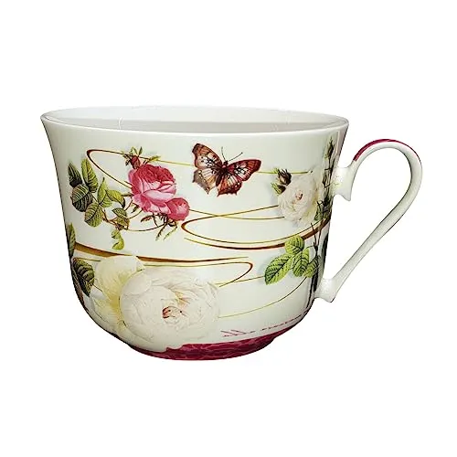 Jameson & Tailor Becher aus veganem Brillantporzellan 480 ml rose weiß