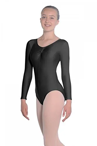 Martene Long Sleeve Nylon/Lycra Leotard S Schwarz