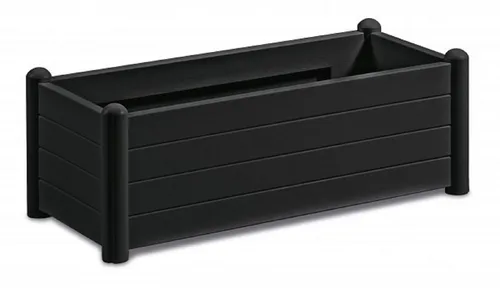 Kreher Blumenkasten in toller Holz Optik in Anthrazit (breite Version) (1 St)