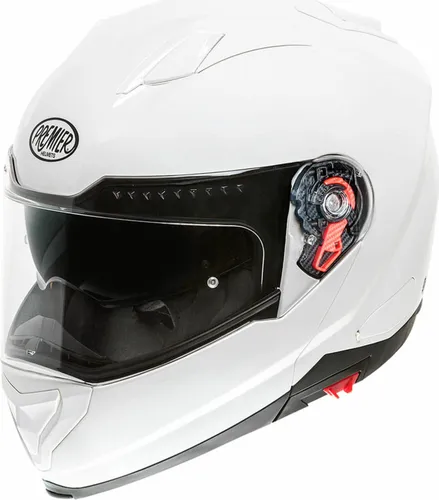 Premier Delta U8 Klapphelm - Weiß - XS - Motorradhelm mit aerodynamischem Design, 3 verstellbaren Luftklappen und Anti-Kratzer-Sonnenvisier für optimalen Fahrkomfort.