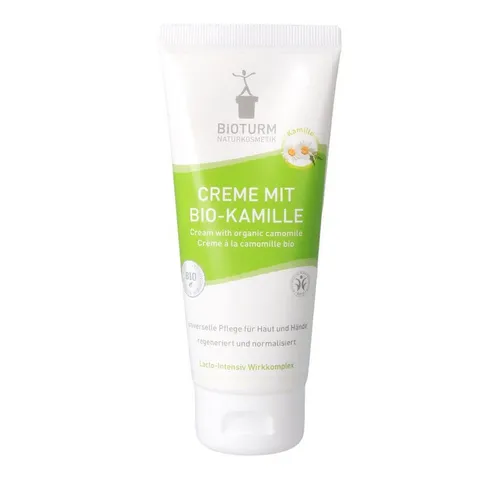 Bioturm Creme mit Bio-Kamille Nr.35 - Ganzkörperpflege mit hochkonzentrierter Bio-Kamille, die Reizungen lindert und die Haut regeneriert. Ideal für geschmeidige und sanfte Haut.