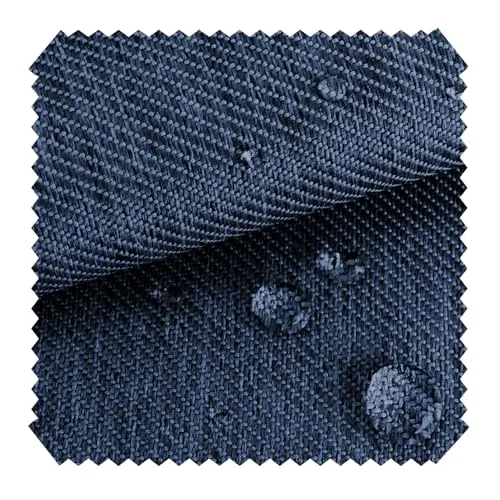 novely® Oxford 350D Outdoor-Stoff im Leinen-Look - Mélange Polsterstoff - Wasserabweisende Meterware 1lfm | Farbe: 25 Navy Dunkelblau