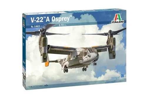 Italeri 1463 V-22 Osprey - 1:72 Tilt Rotor Bausatz, detailgetreu und ideal für Modellbau-Enthusiasten