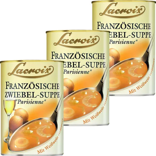 Lacroix Französische Zwiebel Suppe kräftig mit Weißwein 400ml 3er Pack