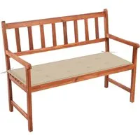 vidaXL Gartenbank 120 cm aus massivem Akazienholz mit Auflage - Rustikale Gartenbank aus strapazierfähigem Akazienholz, ideal für den Außenbereich. Mit bequemer Auflage und Armlehnen für optimalen Komfort. Perfekt zum Entspannen im Freien.