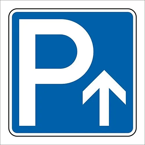 Produktbild WERBEPUNKT. Schild Parkplatz Pfeil geradeaus Hinweisschild Parkplatzschild 200 x 200mm