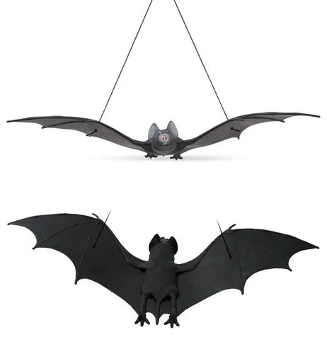XXL Halloween Fledermaus Hänger 34 cm Breit mit Aufhänger Karneval Schwarz