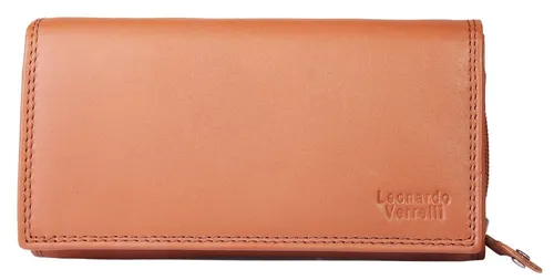 AKZENT Geldbörse aus Echtleder mit RFID-Schutz - Damen Geldbörse im eleganten rot/schwarz Design, ausgestattet mit RFID-Blockierung für sicheren Schutz Ihrer Kreditkarten.