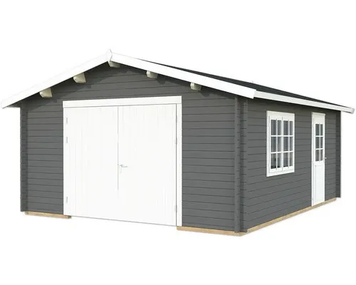 Einzelgarage Palmako Roger 23,9 m² mit Holztor - Stilvolle Holzgarage mit Satteldach, ideal für Fahrzeuge oder als zusätzlicher Stauraum – perfekt für Gartenhäuser, Geräteschuppen & Carports.