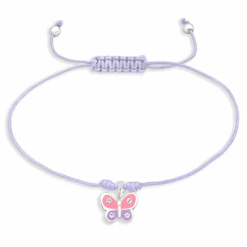 Armband mit Schmetterling Anhänger 925 Silber in lila von Monkimau
