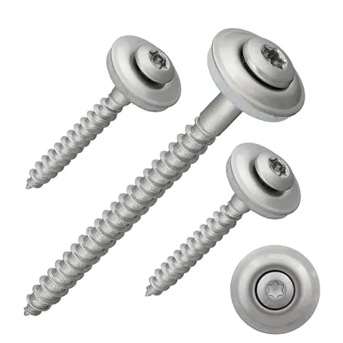 Spenglerschrauben mit EPDM-Dichtscheibe (15 mm) und Torx-Antrieb / TX20 | Edelstahl A2 | ähnl. DIN 7995/DIN 9171 | Trapezblechschraube | Blechschraube (4,5 x 20 mm, 25 Stück)