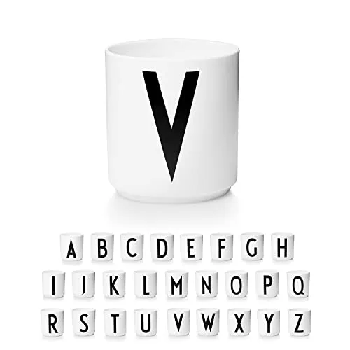 Design Letters Porzellan Kaffeetassen A-Z | Weiße Tassen für Weihnachten, Weihnachtsgeschenke Kleinigkeiten, Weihnachtsgeschenke für Frauen, Männer | Kaffeebecher | Tasse Personalisiert | 250 Ml
